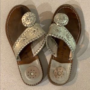 Girls size 13 platinum Jack Rogers